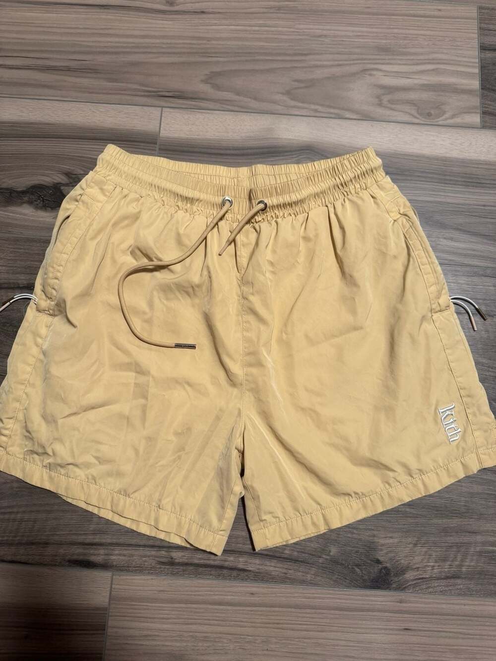 Kith Yellow Drawstring Nylon Shorts Size M